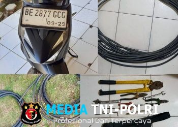 Naik Tower Untuk Curi Kabel, Pelaku Diciduk Polsek Way Pengubuan Saat Beraksi