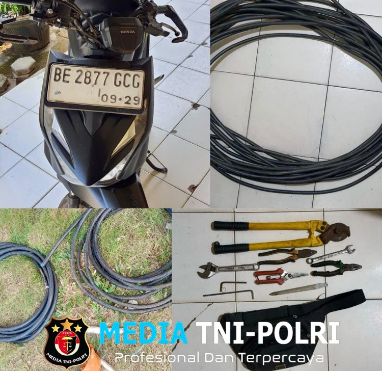 Naik Tower Untuk Curi Kabel, Pelaku Diciduk Polsek Way Pengubuan Saat Beraksi