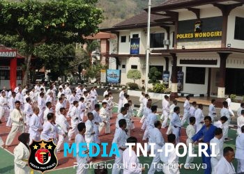 Asah Kemampuan, Personel Polres Wonogiri Jalani Ujian Bela Diri Polri