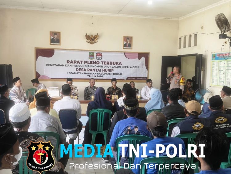 Polsek Babelan Kawal Pengundian Nomor Urut Calon Kades Pantai Hurip, Lima Calon Resmi Ditetapkan