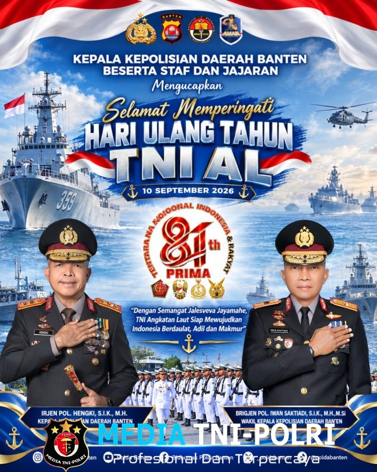 Polda Banten Sampaikan Ucapan Selamat HUT ke-81 TNI Angkatan Laut
