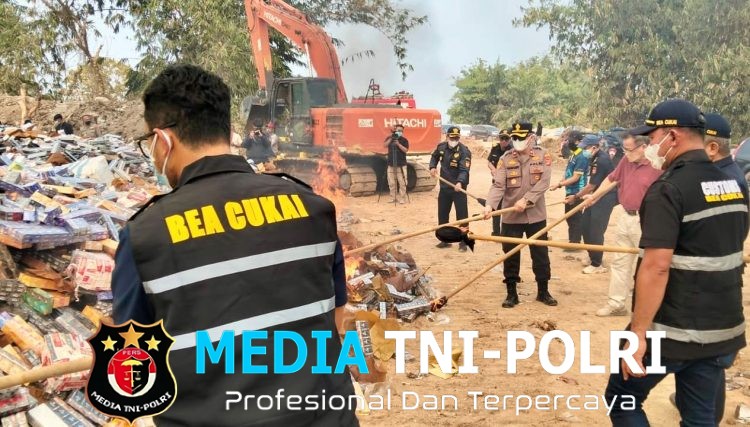 Polres Lampung Tengah Kawal Pemusnahan Rokok Ilegal, Perkuat Sinergi Penegakan Hukum