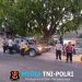 Polsek Kedungwaringin dan TNI Patroli Pengamanan Kepulangan Suporter The Jakmania