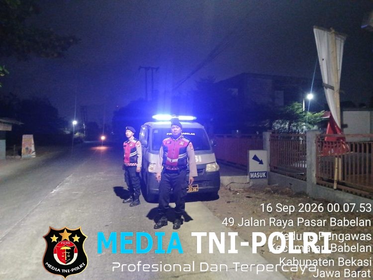 Polsek Babelan Patroli Dini Hari, Antisipasi 3C dan Kejahatan Jalanan