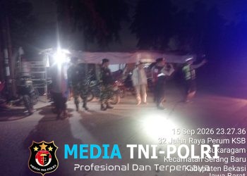Sinergi TNI-Polri, Polsek Serang Baru Gelar Patroli Preventif Cegah Gangguan Kamtibmas