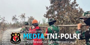 Tak Kenal Lelah, Tim Gabungan TNI Kendalikan Karhutla 4 Hektare di Pangkalan Lampam