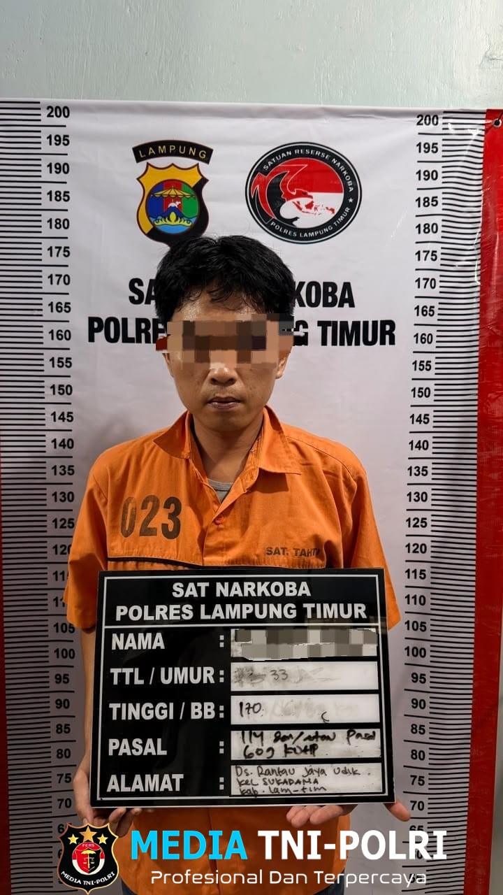Satresnarkoba Polres Lampung Timur Ungkap Kasus Sabu, Amankan 8,60 Gram Barang Bukti