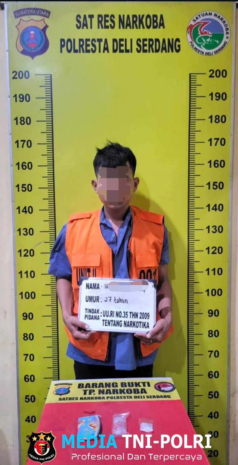 Coba kabur bawa sabu 4,48gram, IH disergap Satresnarkoba Polresta Deli Serdang