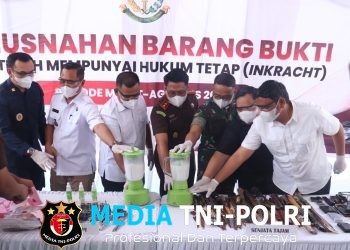 Barang Bukti Perkara Inkracht Dimusnahkan, Dandim 0402/OKI Tegaskan Sinergi Penegakan Hukum