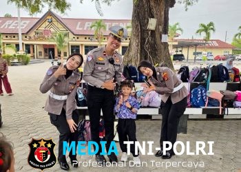 Polisi Sahabat Anak, Satlantas Polres Lampung Tengah Sambut Hangat Murid TK Pembina Gunung Sugih