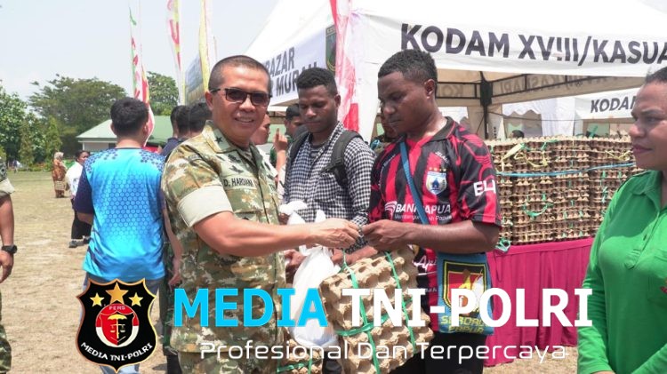 Semarak HUT ke-81 TNI, Kodam XVIII/Kasuari laksanakan Bazar dan Pasar Murah