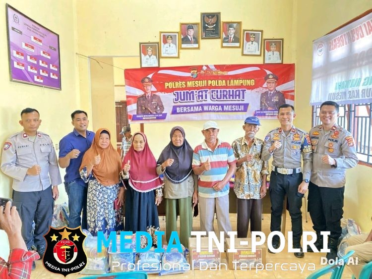 Jumat Curhat Polres Mesuji di Tanjung Menang Berbagi Sembako dan Imbauan Kamtibmas