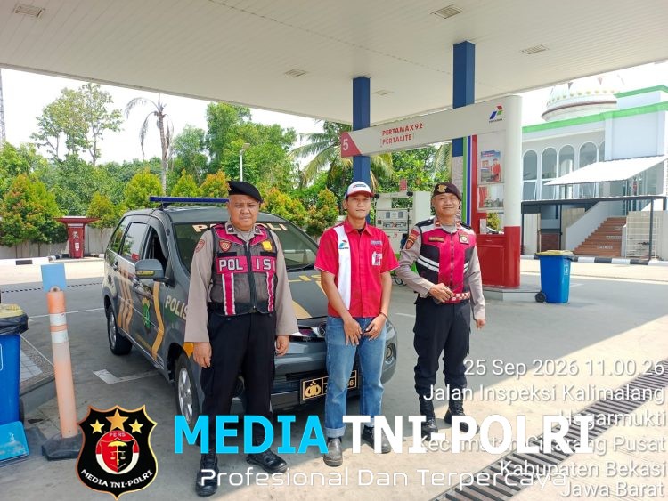 Patroli Preventif Polsek Cikarang Pusat Sambangi SPBU, Antisipasi 3C dan Tawuran