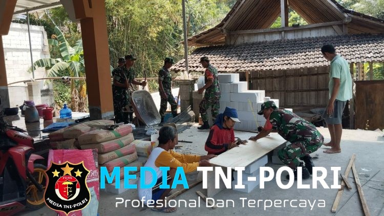 Bahu Membahu Bangun Masjid Al Ikhlas, TNI dan Warga Gesi Hidupkan Lagi Semangat Gotong Royong