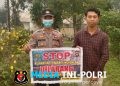 Hindari Terjadinya Kebakaran Hutan, Samapta Polsek Menyuke Himbau Warga Antisipasi Karhutla