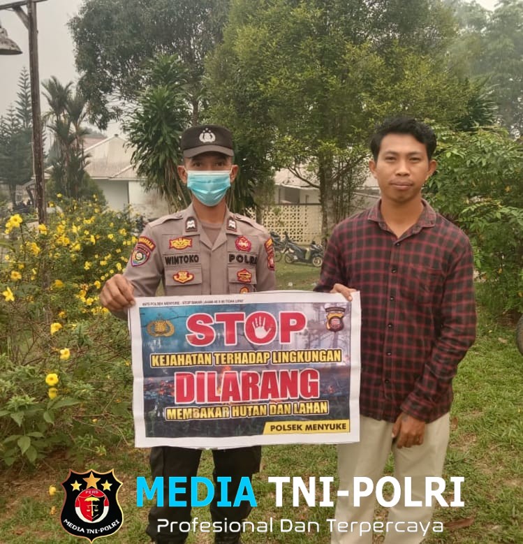 Hindari Terjadinya Kebakaran Hutan, Samapta Polsek Menyuke Himbau Warga Antisipasi Karhutla