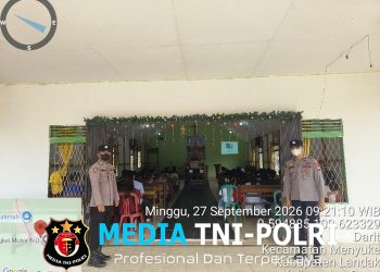 Samapta Polsek Menyuke Lakukan Pengamanan Ibadah Hari Minggu