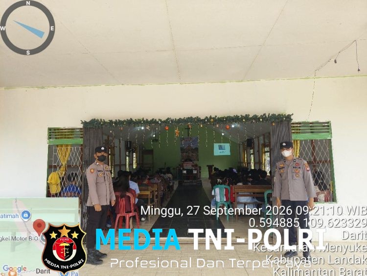Samapta Polsek Menyuke Lakukan Pengamanan Ibadah Hari Minggu