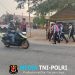 Yanmas Pagi Polsek Pebayuran, Personel Atur Lalu Lintas di Depan SMAN 1 Pebayuran