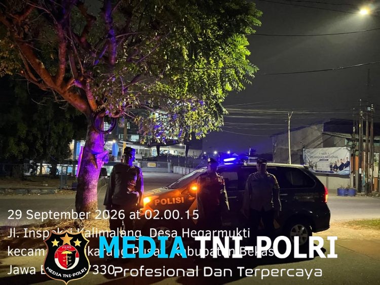 Polsek Cikarang Pusat Tingkatkan Patroli KRYD di Depan PDAM, Antisipasi 3C dan Balap Liar