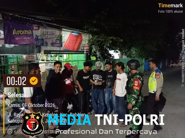Polsek Babelan Gelar Operasi Kejahatan Jalanan, Antisipasi 3C, Tawuran, dan Gangguan Kamtibmas