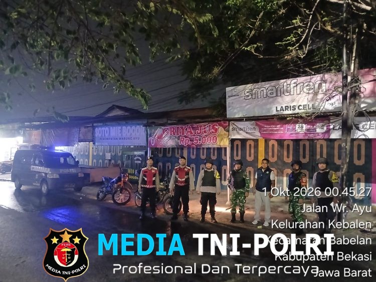 Jaga Jakarta, Jaga Bekasi Polsek Babelan Gelar Patroli Biru di Jalan Warung Ayu