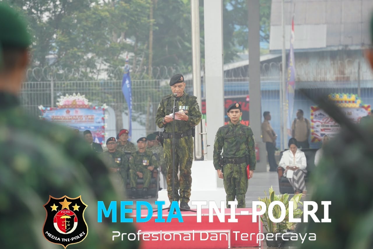 Kaskogabwilhan lll Pimpin Upacara HUT ke-81 TNI di Timika Teguhkan Solidaritas Tiga Matra dan Kebersamaan dengan Rakyat