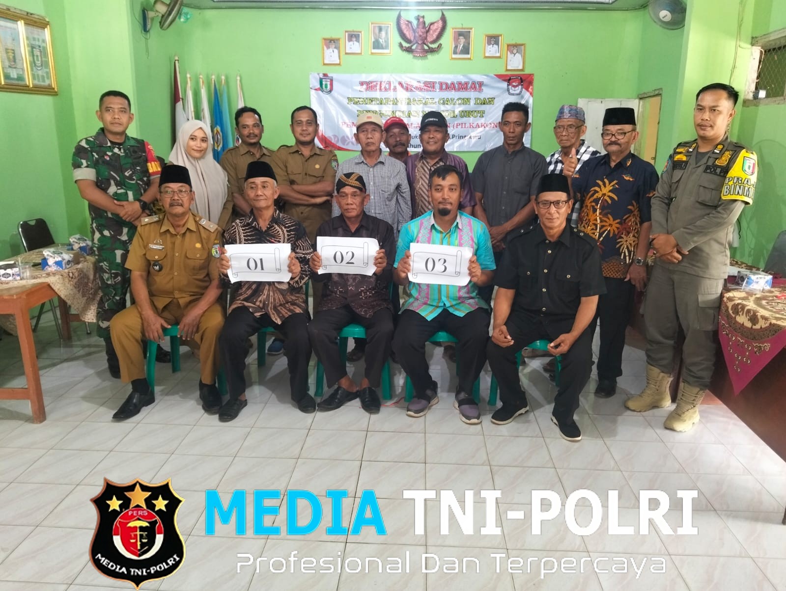 Panitia Pilkakon Sukoharjo 2 Gelar Deklarasi Damai Penetapan Bakal Calon Dan Pengundian No Urut