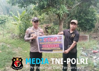 Samapta Polsek Menyuke Imbau Warga Desa Darit Cegah Karhutla