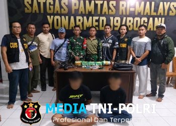 Satgas Pamtas Yonarmed 19/Bogani Gagalkan Penyelundupan 5,269 Kg Sabu di Perbatasan Malaysia