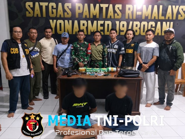 Satgas Pamtas Yonarmed 19/Bogani Gagalkan Penyelundupan 5,269 Kg Sabu di Perbatasan Malaysia