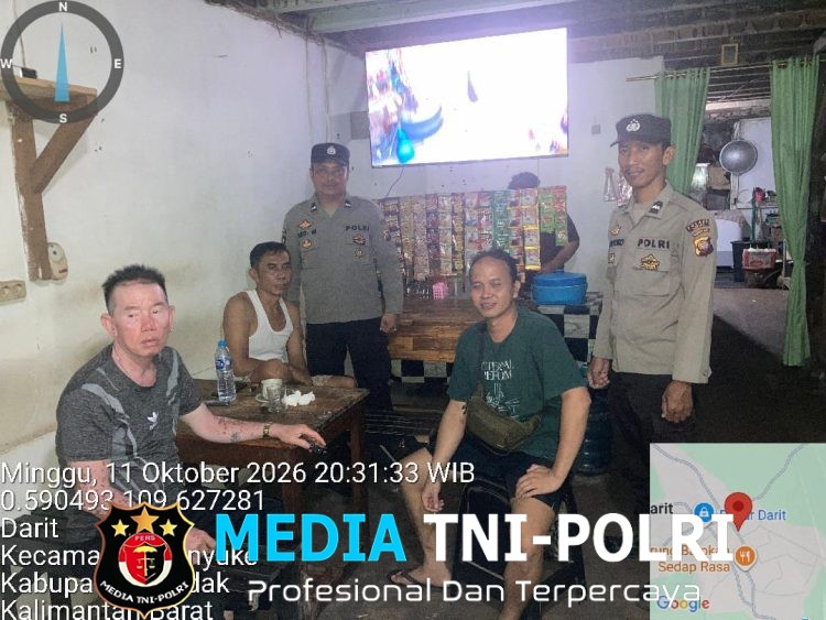 Laksanakan Patroli Malam Hari Personil Polsek Menyuke Cegah Tindak Kriminalitas Dan Premanisme