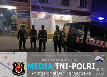 Patroli Biru Polsek Serang Baru Sisir Kawasan Perumahan Alam Raya Residence, Antisipasi Kejahatan 3C, Tawuran dan Balap Liar