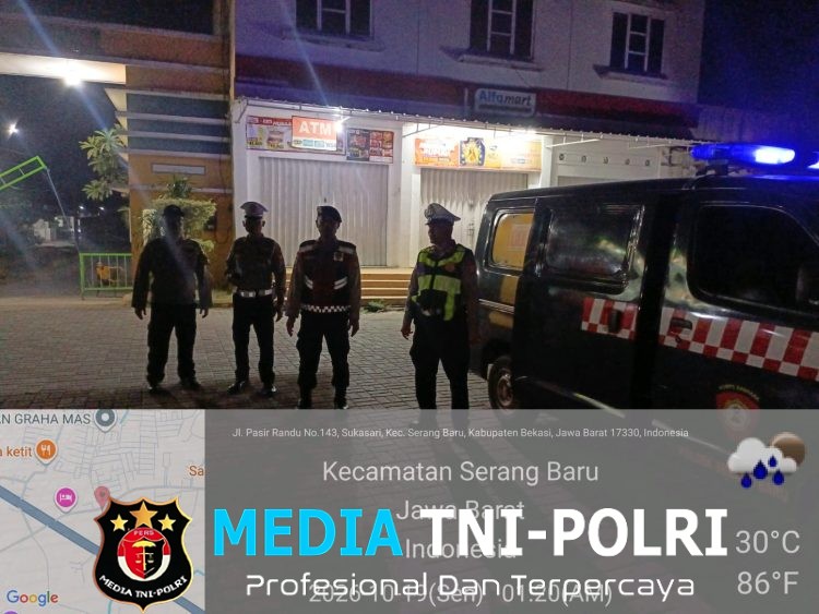 Patroli Biru Polsek Serang Baru Sisir Kawasan Perumahan Alam Raya Residence, Antisipasi Kejahatan 3C, Tawuran dan Balap Liar