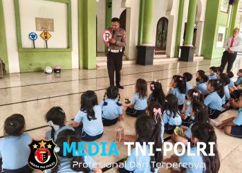 Belajar Sambil Bermain, Sat Lantas Polres Metro Bekasi Kenalkan Tertib Berlalu Lintas kepada Anak TK Presiden Jababeka