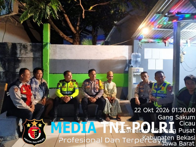 Polsek Cikarang Pusat Gelar Patroli KRYD dan Strong Point, Antisipasi Kejahatan Jalanan serta Tawuran