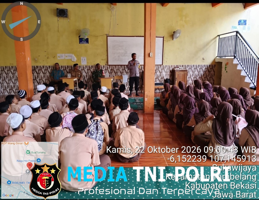 Polsek Tambelang Bersama TNI Gelar Polisi Peduli Pendidikan di MA Al-Hidayah, Edukasi Pelajar Cegah Tawuran dan Bullying