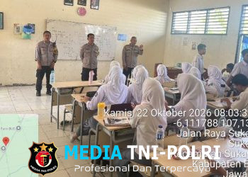 Kapolsek Tambelang Pimpin Police Goes to School di SMAN 1 Sukawangi, Edukasi Pelajar Cegah Kenakalan Remaja dan Bijak Bermedia Sosial