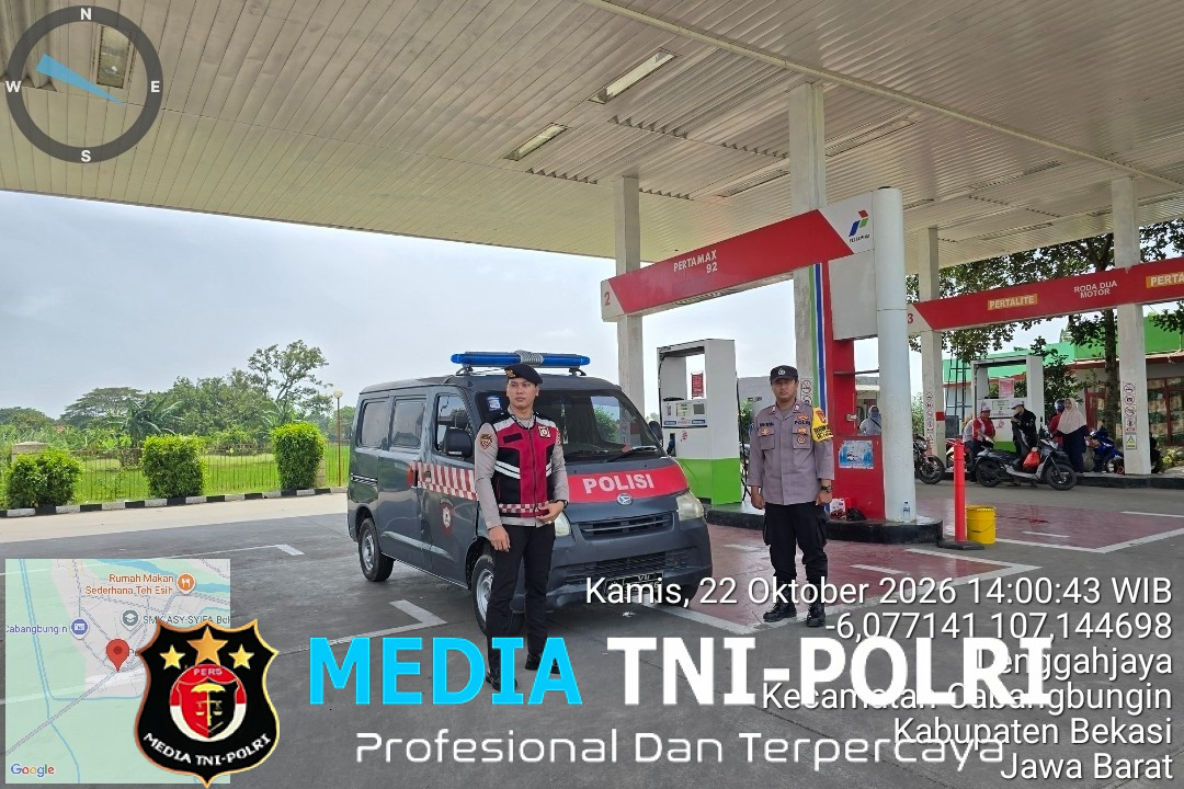 Polisi Bersama Masyarakat, Polsek Cabangbungin Gelar Patroli Preventif di SPBU Batujaya, Antisipasi Kejahatan 3C dan Gangguan Kamtibmas
