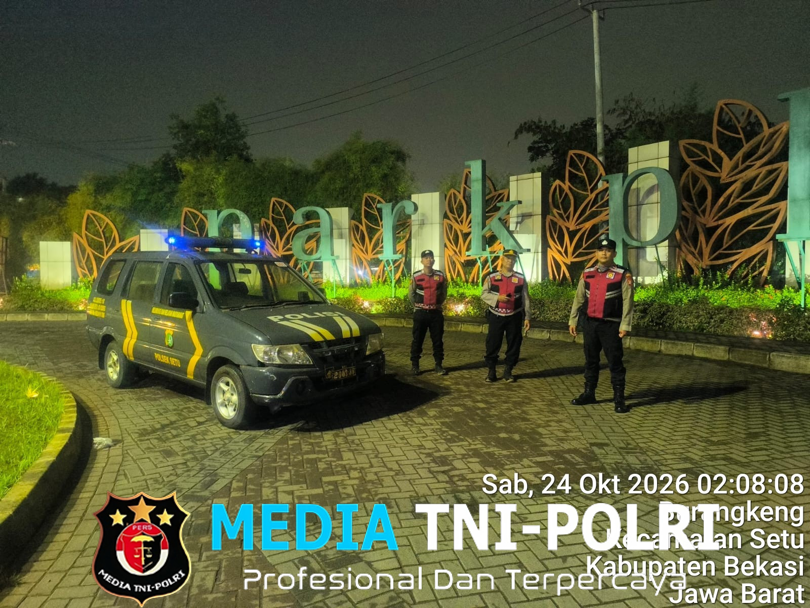Patroli Biru KRYD Polsek Setu Antisipasi 3C, Tawuran dan Gangguan Kamtibmas