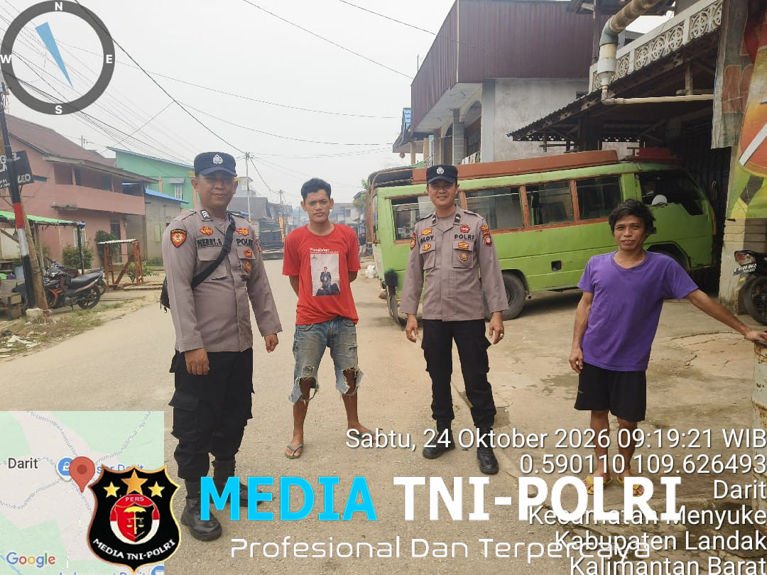 Berikan Imbauan Kamtibmas Kepada Warga Saat Samapta Polsek Menyuke Patroli Siang Hari