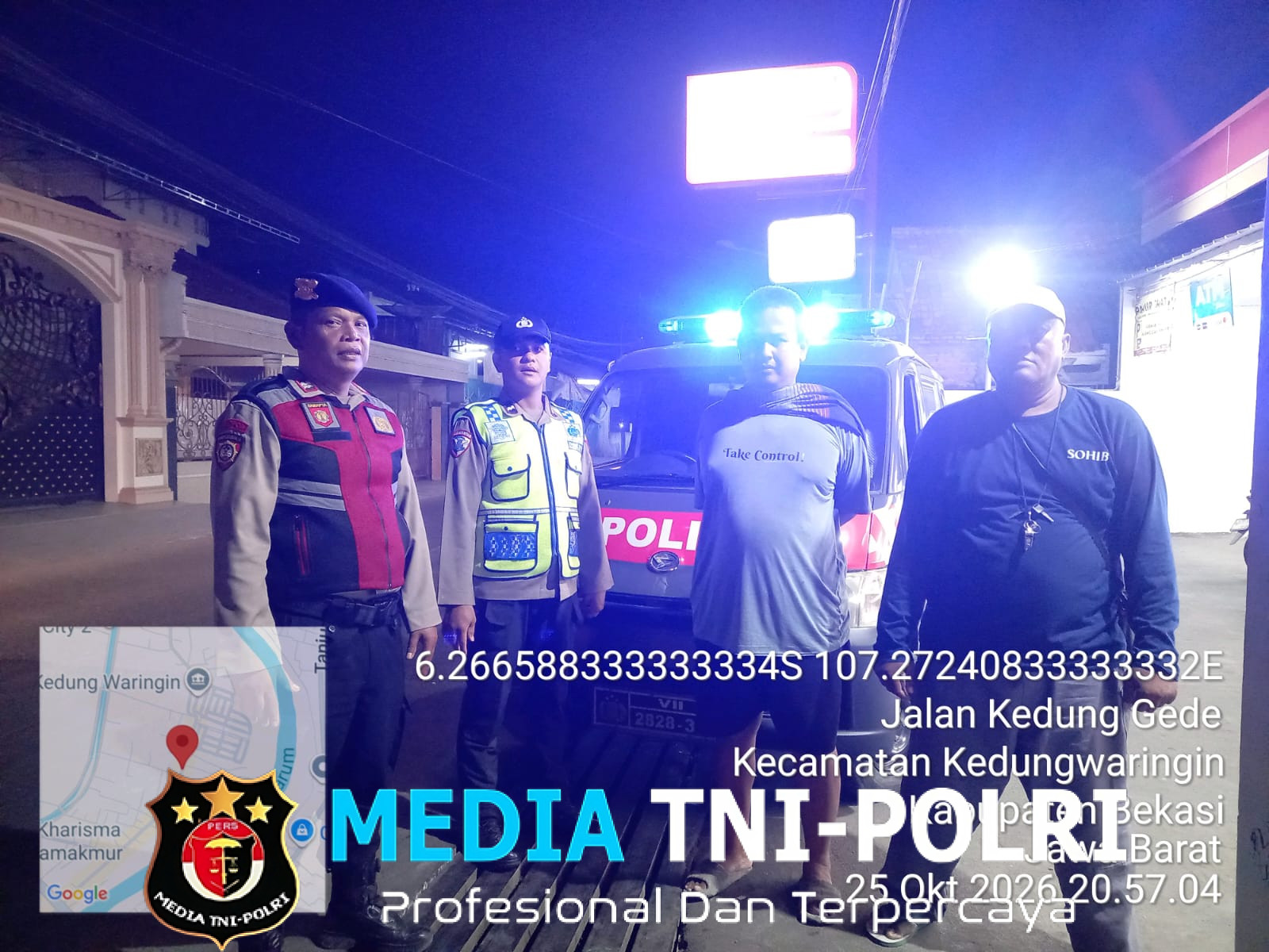 Polsek Kedungwaringin Gelar Patroli Dialogis Malam Hari, Antisipasi Kejahatan 3C dan Tawuran Remaja