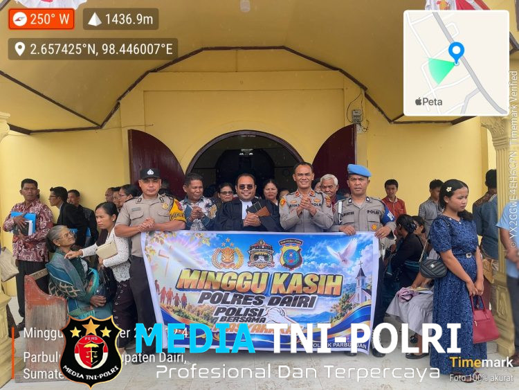 Minggu Kasih di Gereja HKBP Sigalingging Resort Agave Sigalingging , Kapolsek Parbuluan Ajak Jemaat Jaga Kamtibmas