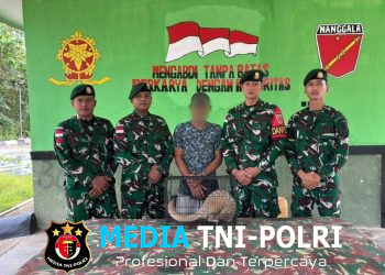 Gencarkan Komsos dan Edukasi Hukum, Satgas Pamtas Yonarmed 13/Nanggala Terima Penyerahan Sukarela 1 Ekor Trenggiling Hidup dari Warga Perbatasan