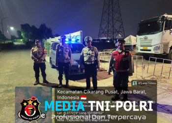 Antisipasi Kejahatan Jalanan dan Tawuran Malam, Polsek Cikarang Pusat Gelar Patroli Mobile di Jalan Baru Desa Cicau