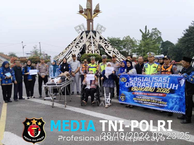 Polres Lampung Utara Pasang Edukasi Pengguna Jalan dalam Operasi Patuh Krakatau 2026