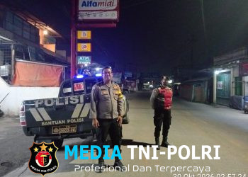 Cegah Gangguan Kamtibmas Dini Hari, Polsek Babelan Intensifkan Patroli Biru dan Strong Point di Jalan Raya Kedaung