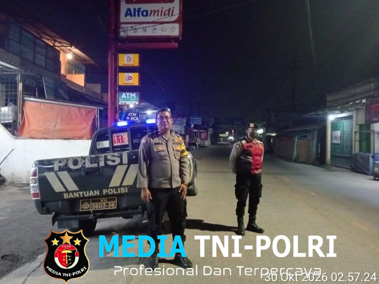 Cegah Gangguan Kamtibmas Dini Hari, Polsek Babelan Intensifkan Patroli Biru dan Strong Point di Jalan Raya Kedaung