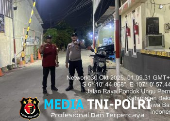 Urai Kepadatan Pagi Hari, Wakapolsek Setu Pimpin Pengaturan Lalu Lintas di Pertigaan Lapangan Setu
