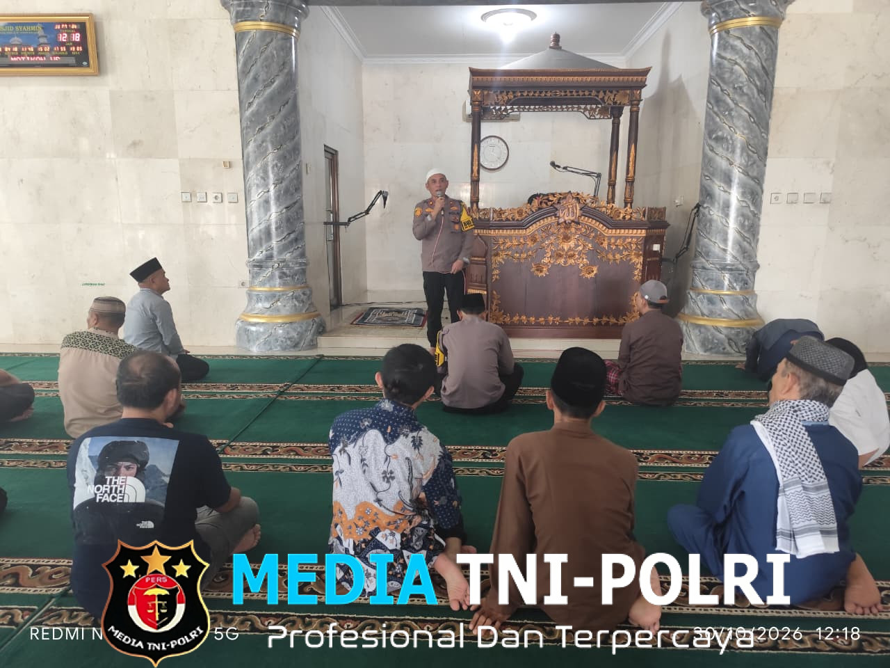 Jumling di Masjid Syahmin, Wakapolres Lampung Utara Sosialisasikan SKB Orgen Tunggal dan Layanan 110